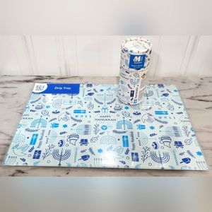 NWT Hanukkah glass drip tray and matches